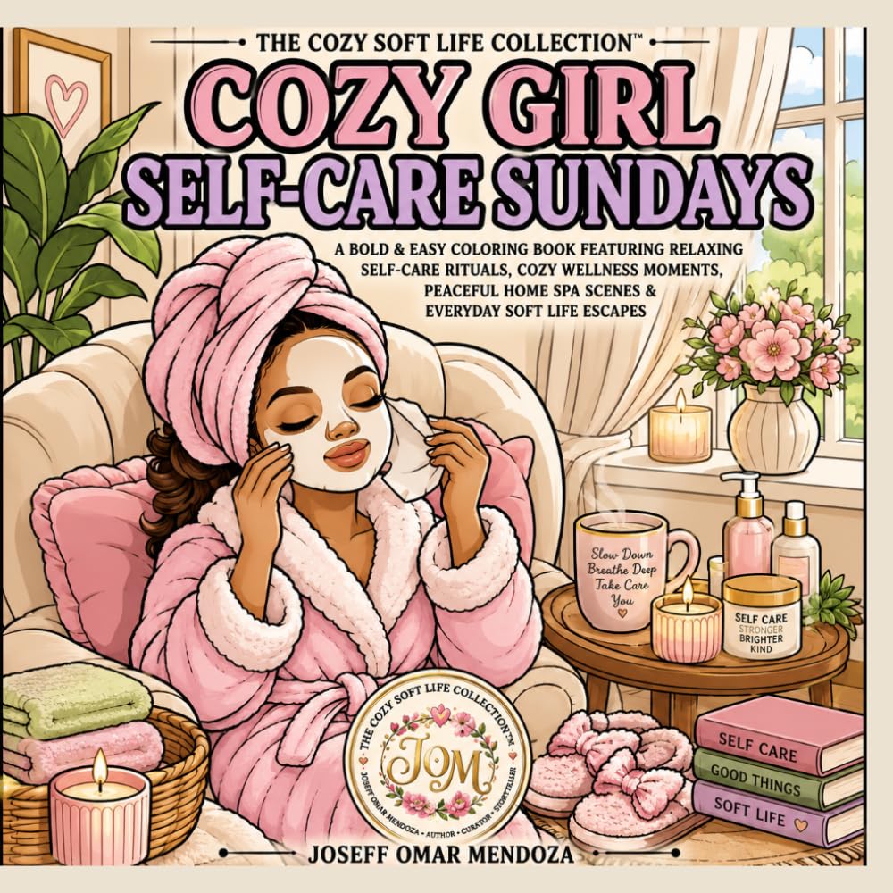 Cozy Girl Self-Care Sundays: A Bold & Easy Adult Coloring Book Featuring Cozy Self-Care Rituals, Relaxing Wellness Scenes, Mindful Moments, and Stress Relief (The Cozy Soft Life Collection)