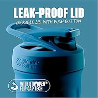 Vista 16 de BlenderBottle Strada Taza mezcladora, botella de agua aislada. de acero inoxidable. con batidor de alambre, 24 onzas, negro