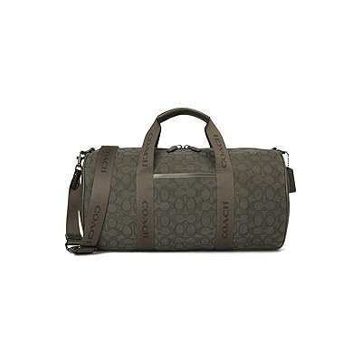 COACH Theo Duffle In Signature Jacquard Duffel Bags Olive Drab, Leather