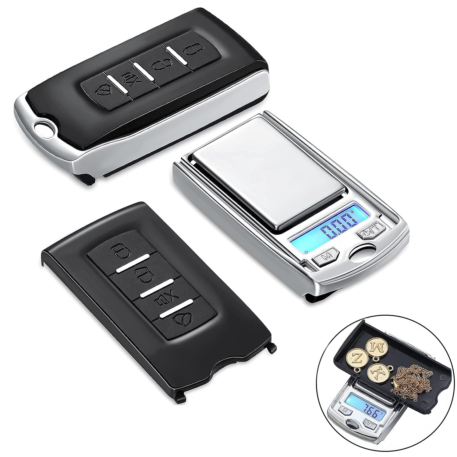 X springPortable Gram Scale, 200gx0.01g Professional Accurate Electronic Scale, Mini Digital Scale Gold Jewelry Scale, Mini Pocket Precision Balance with Battery for Jewels, Herb, Food (1 PCS)