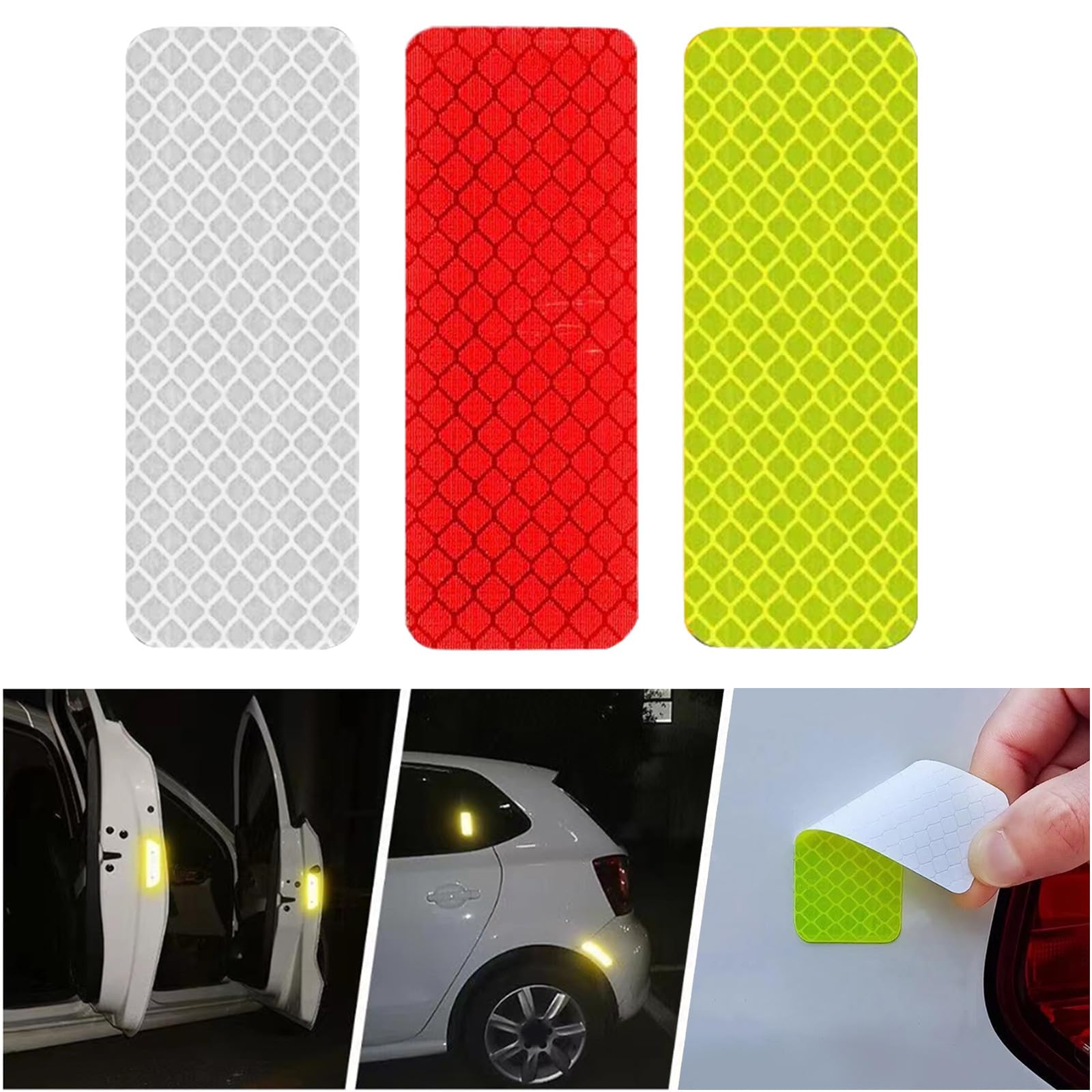 HUANGTNG Bicycles Wheel Frame Reflectors Stickers Reflective Decals Warning Tape Adhesive Waterproof Reflective Stickers