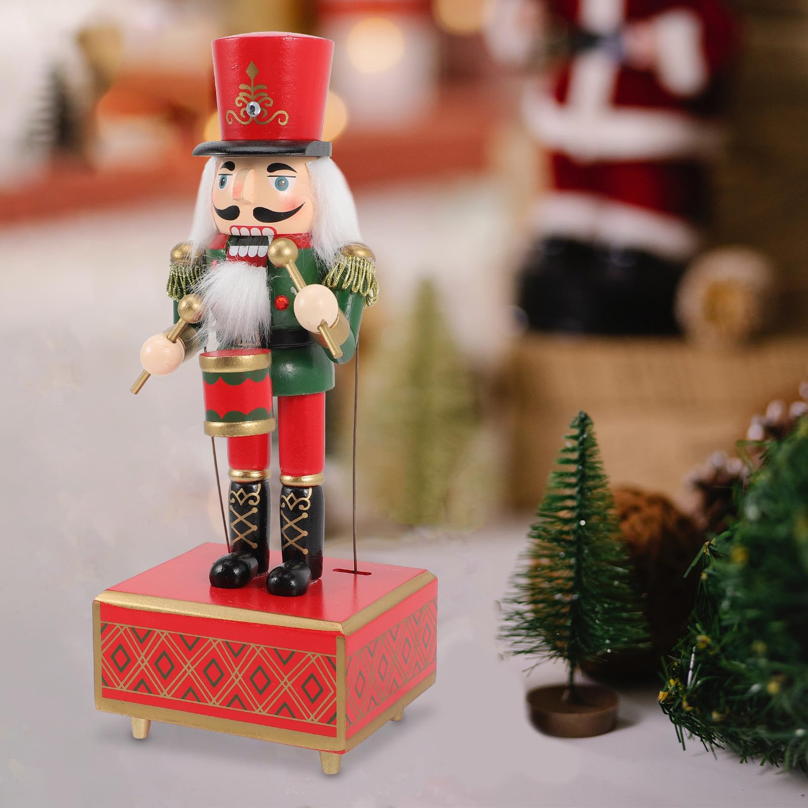 Weihnachts Spieluhr im Nussknacker Design 32cm Musikspiel und Tischdekoration für Festliche Weihnachtsstimmung