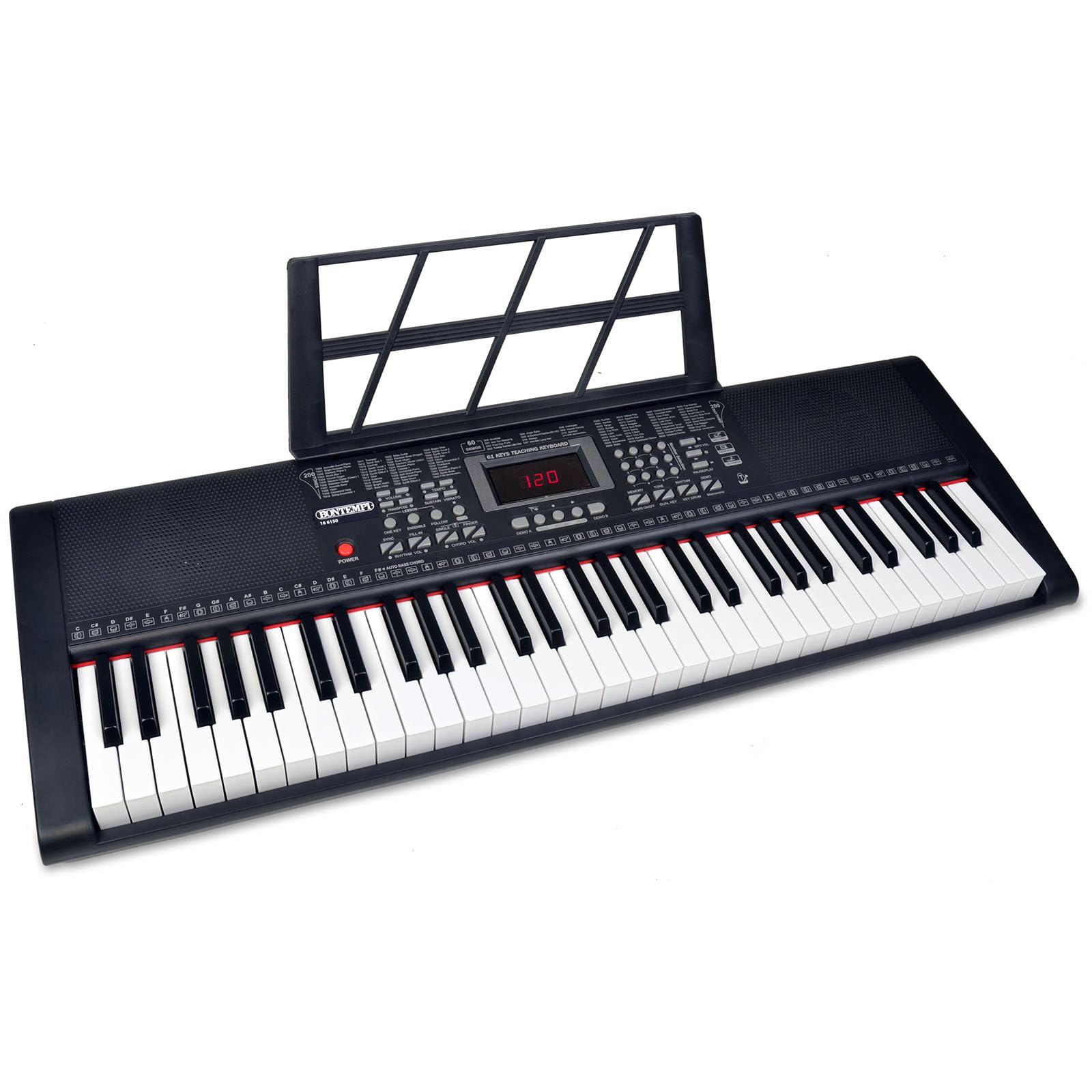 Bontempi | HarmonyKeys - Professionelle digitale Tastatur mit 61 Tasten, 94,6x32,7x11,9 cm