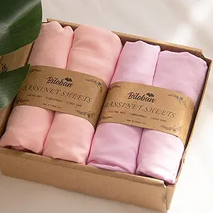 Bassinet Sheets 4 Pack Fit for Airclub, BIERUM, AMKE 3 in 1 Baby Bassinet, Besrey, Bellababy, Miclassic, Milliard and GoFirst Bedside Sleeper, Ultra Soft & Skin-Friendly, Pink and Violet
