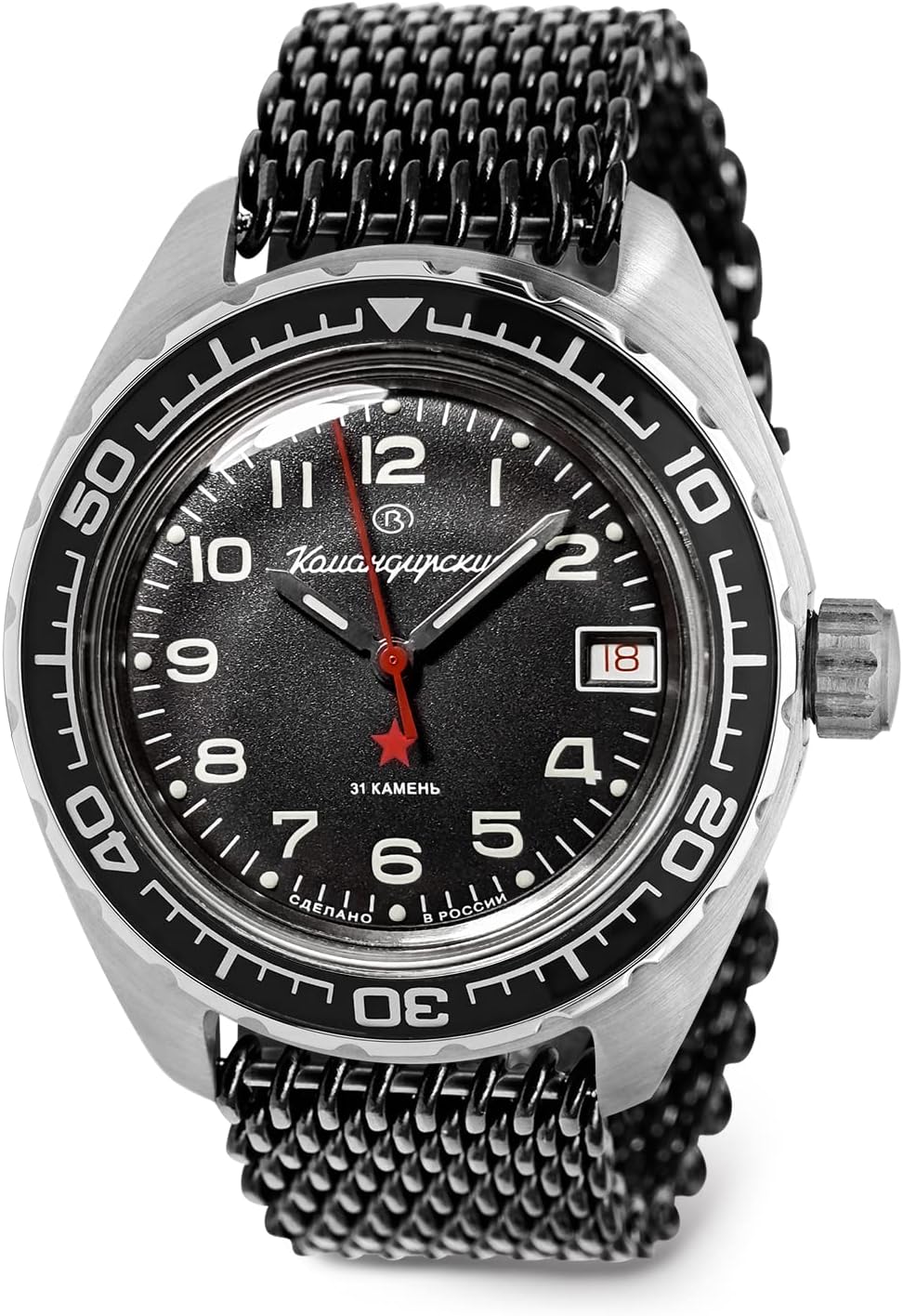 VOSTOK | Komandirskie K-02 Automatic Self-Winding Russian Military Diver Wrist Watch | WR 200 m | Fashion | Business | Casual Men's Watches | Model 020706