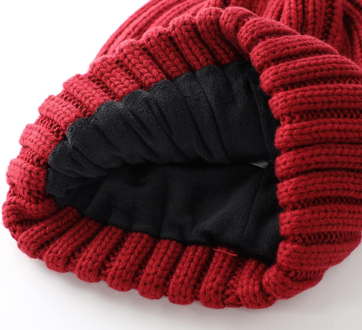 Home Prefer Mens Winter Hat Wool Fleece Lined Knit Beanie Hat Warm Stocking Caps - Image 5