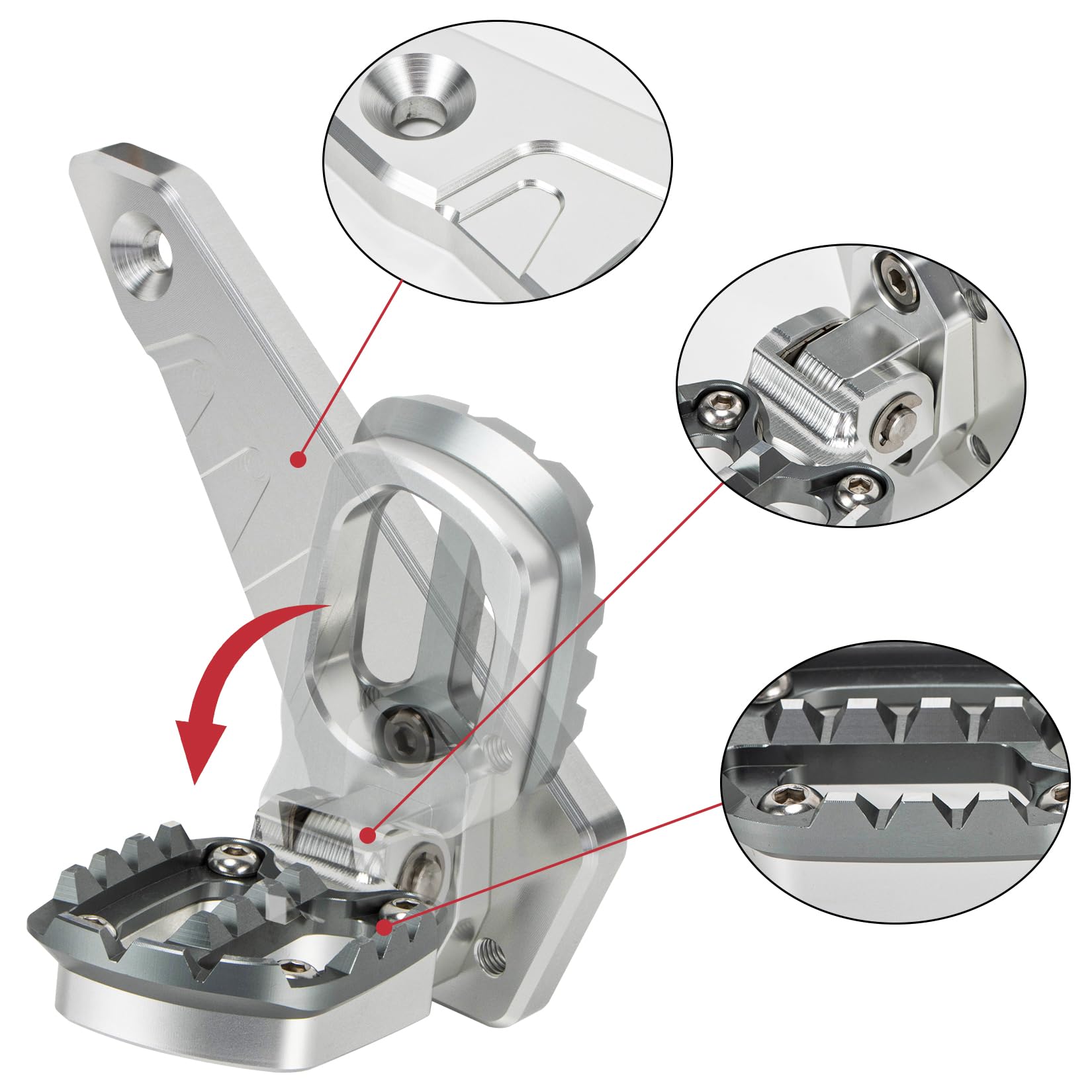 Fußrasten hinten klappbare Fußrasten für X-ADV 750 Forza 750 NC 750 2021 2022 2023 2024 2025,PSLER Fußpedal Beifahrer Hinten Sets Motorrad CNC Aluminium,Kann um 90 Grad gefaltet werden (Titan)