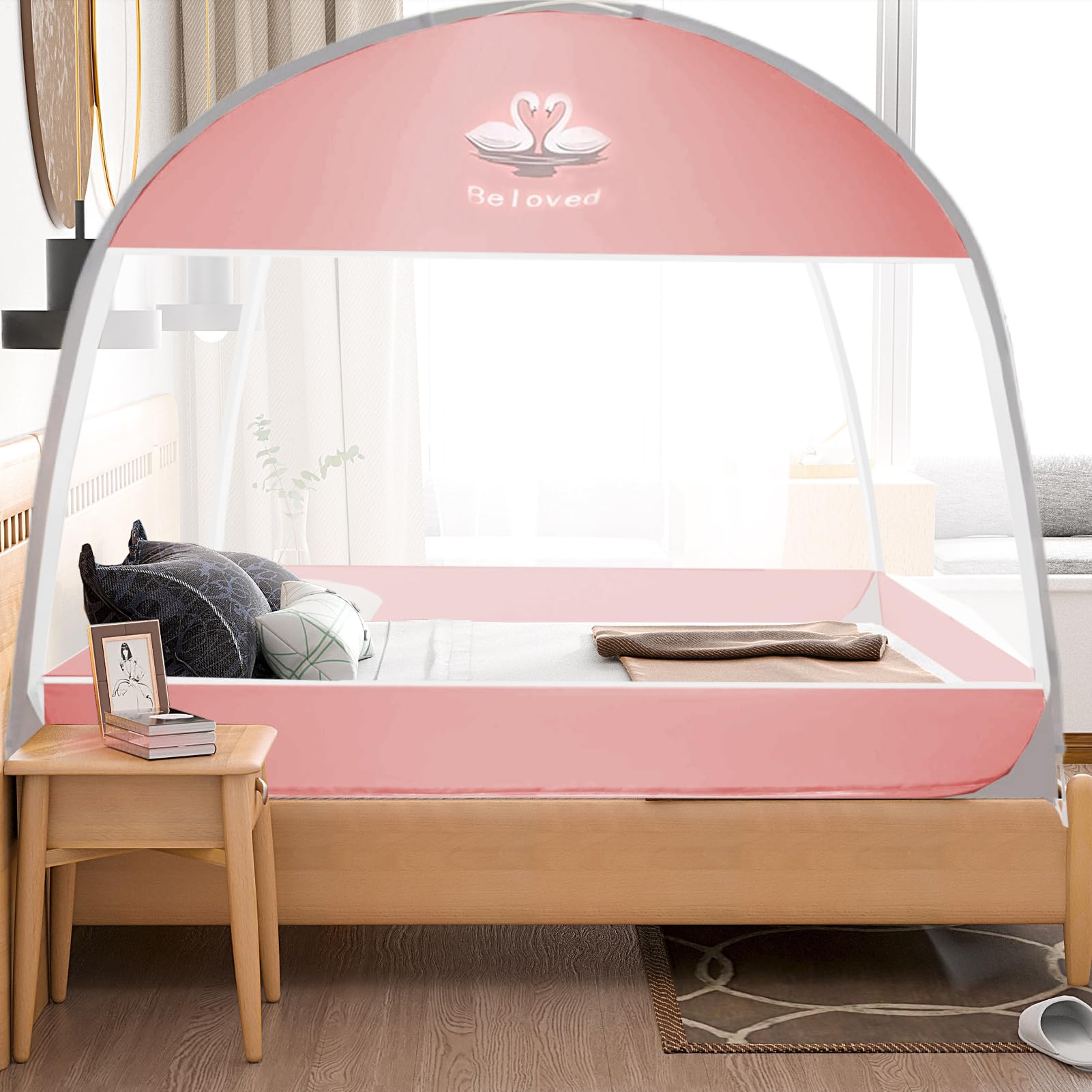 Bettmückenschutznetz großer Faltbarer und tragbarer Insektenschutz | Bett-Baldachin aus Netzmaterial Geeignet für Schlafzimmer, Kinderzimmer, Camping sowie für Jugendliche und
