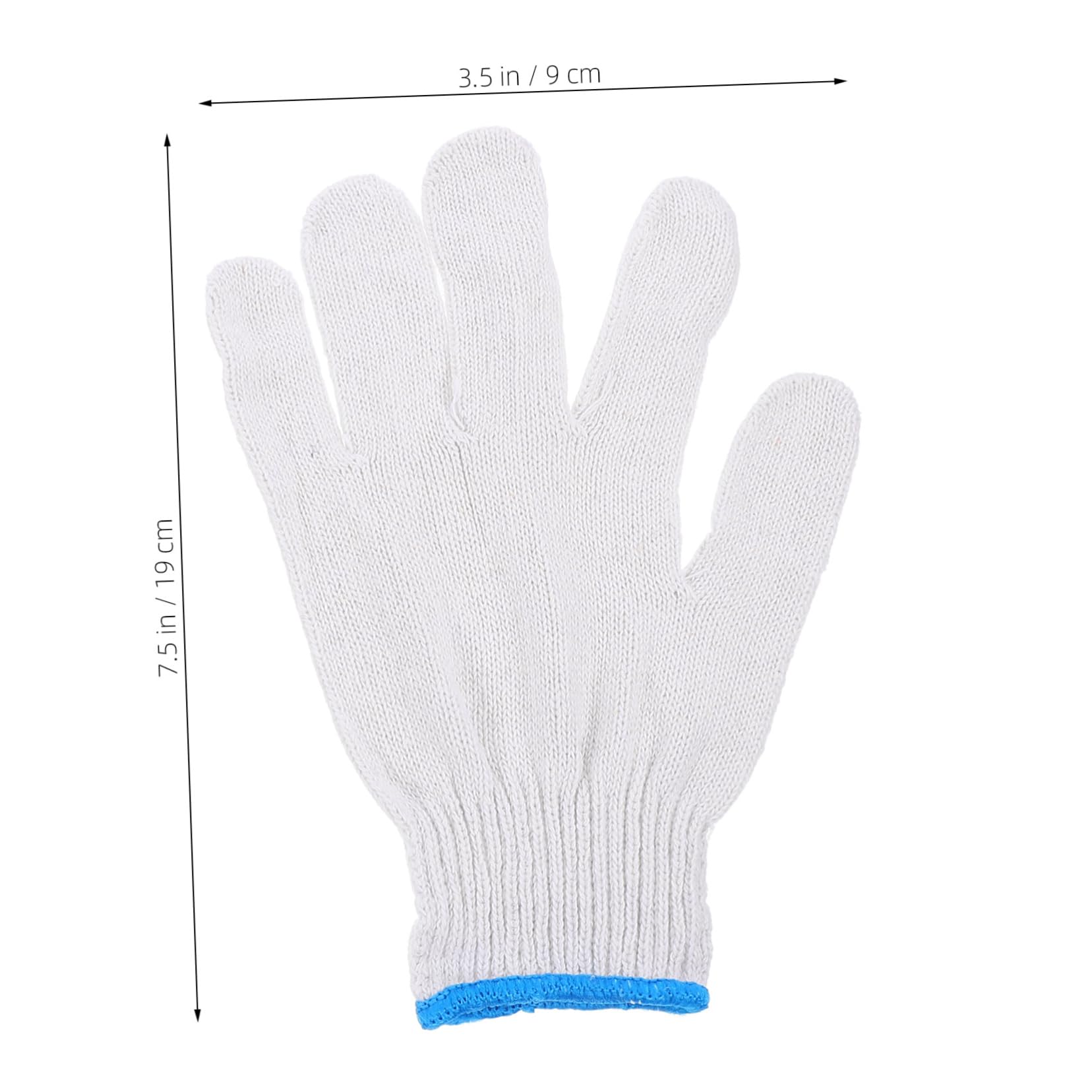 Rutschfeste Gartenhandschuhe mit Antirutschdesign aus Baumwolle 20 Paar | Weiß, Maschinenwaschbar, Weich und Komfortabel, Vielseitig für Gartenarbeit und Haushalt