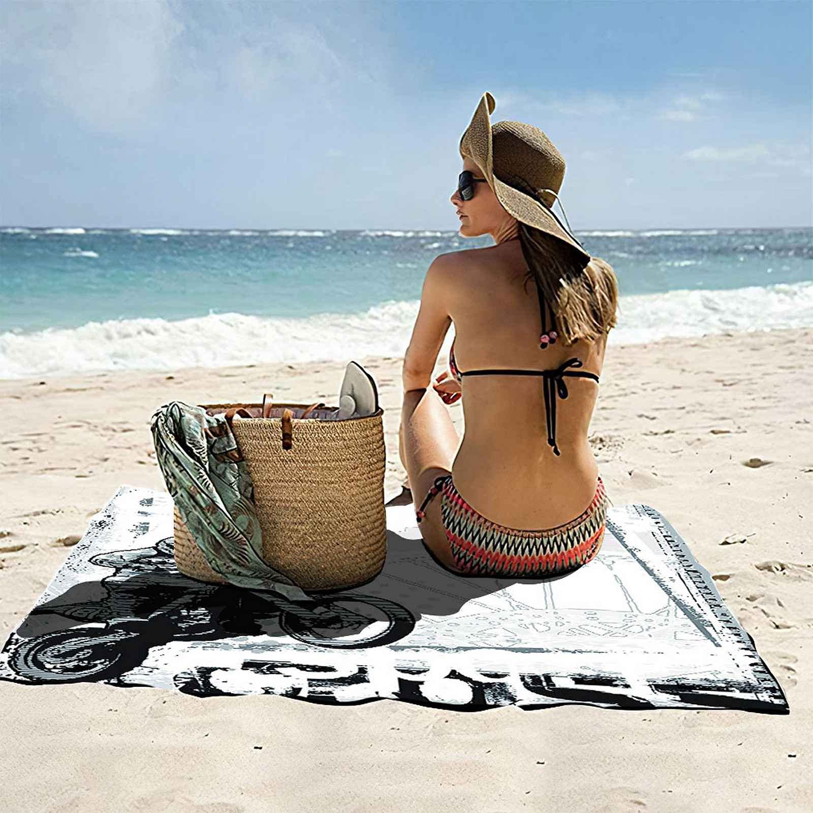 Telo Da Mare 3D Motociclista Di Pittura Stampato Asciugamano Da Spiaggia 150x200cm Asciugamano Microfibra Grande Antisabbia Leggero Telo Mare Per Sport Piscina Viaggi In Famiglia Vacanze