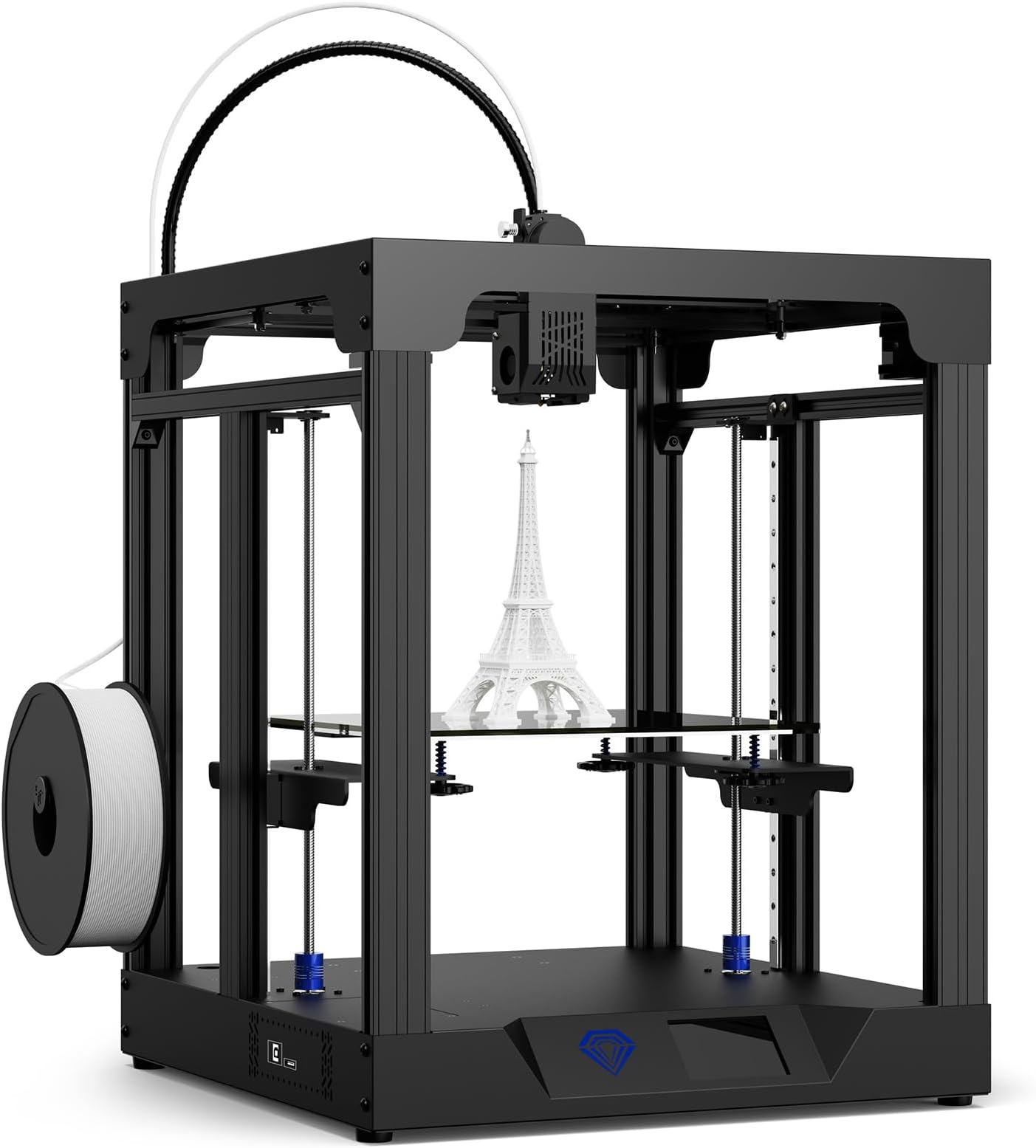 NANZU 3D printer, TWOTREES SP-5 V3 3D Printer High-Speed Printing 350mm/s Core XY Structure and Dual Z Axis Direct Drive Extruder with 3.5'' Touchscreen Compatible with Windows & Systems Support Filam