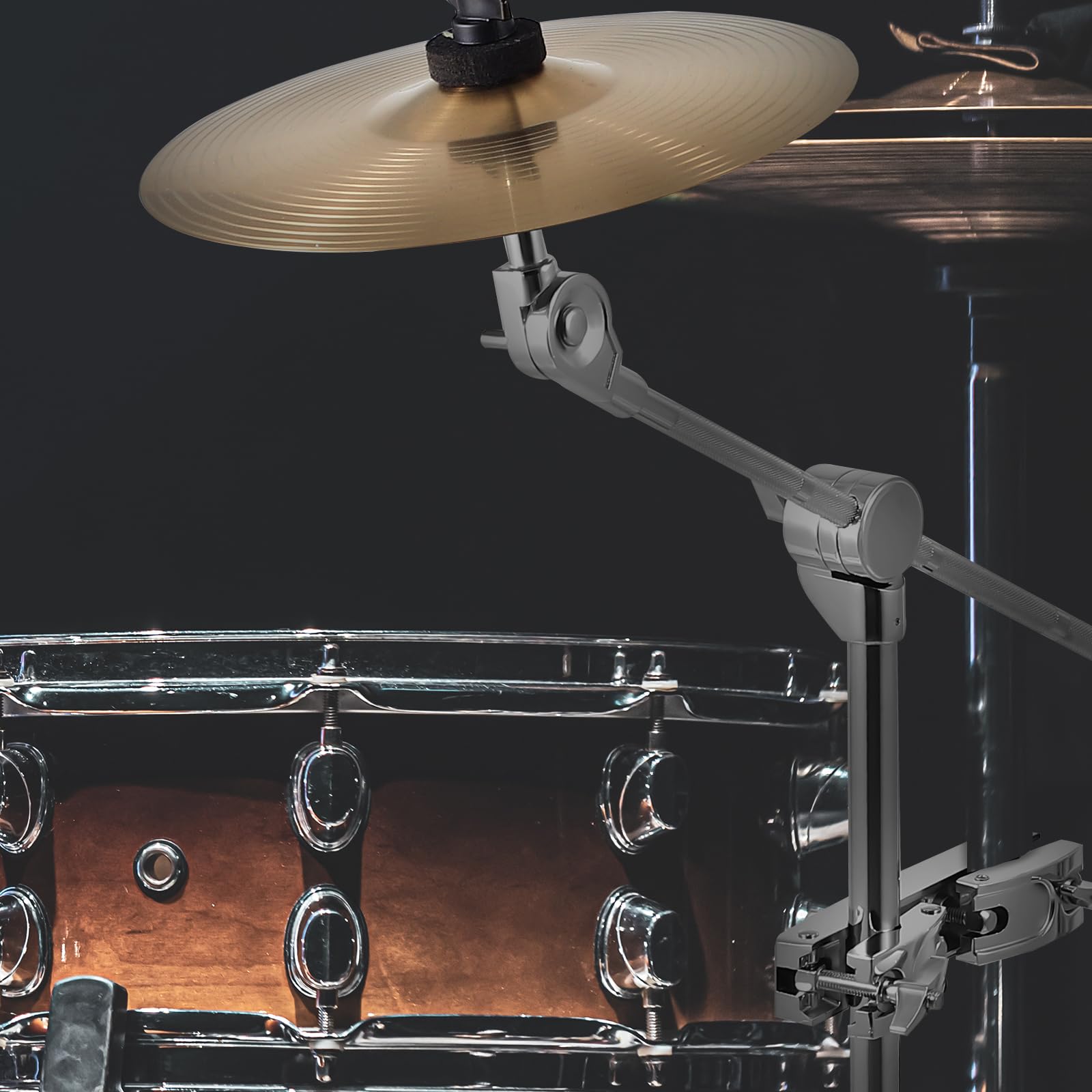 Vaguelly 10 piatti Splash + supporto per bacino in acciaio Edeal, batteria Cymbal Set Up