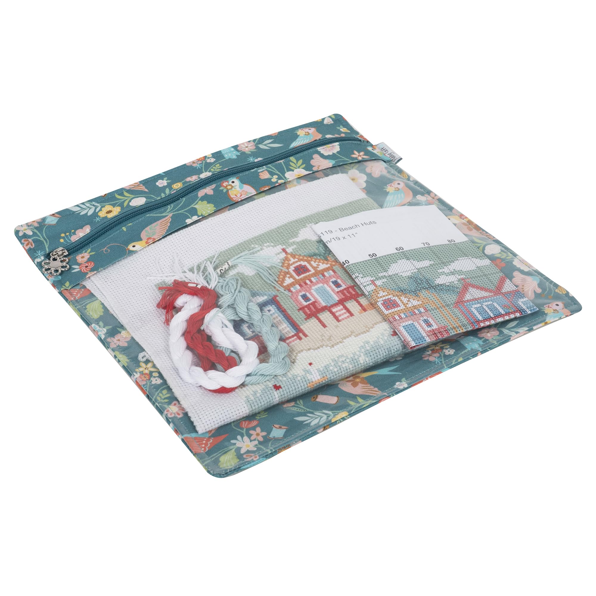 Hobby Gift Flat Project Pouch - Needlecraft Papercraft Greeting Cards Sewing Storage - Secure Waterproof - 1 x 30 x 29.5cm - Aviary