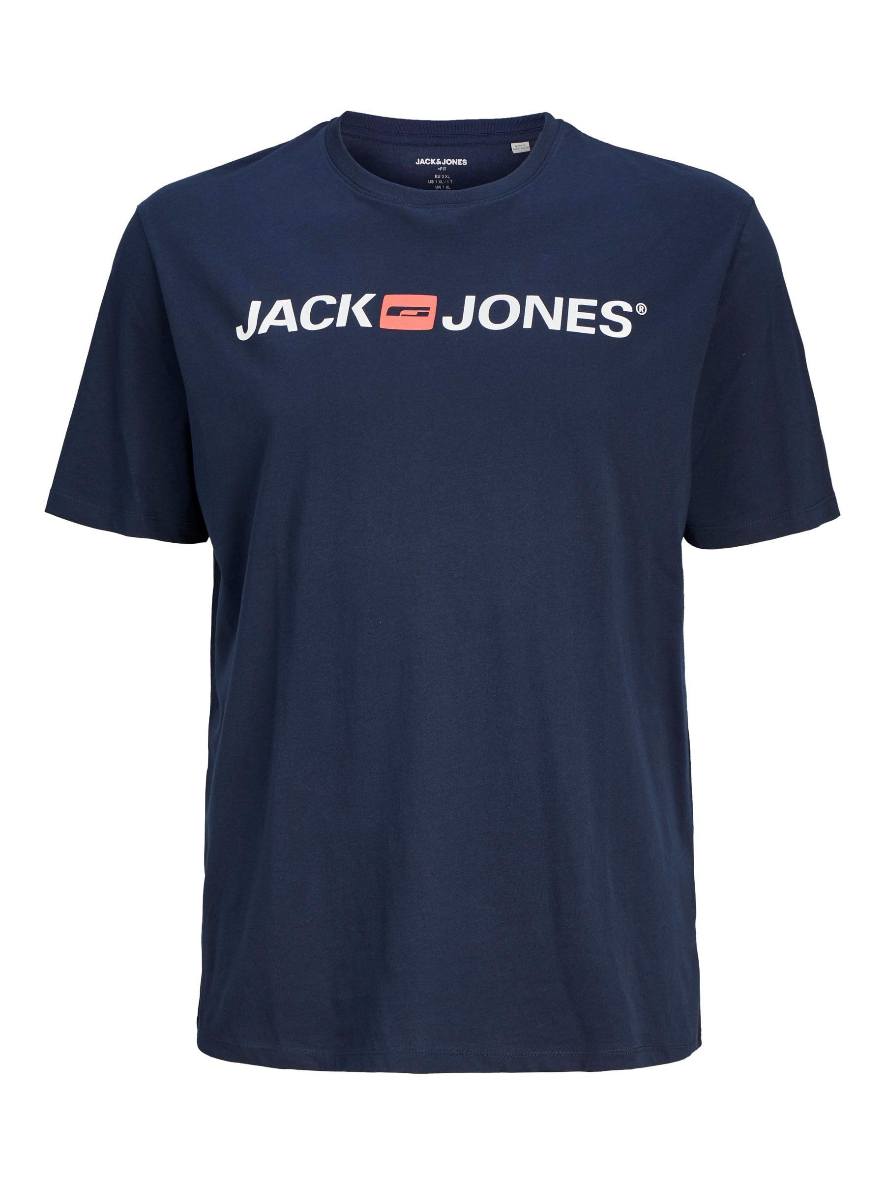JACK & JONES Herren Jjecorp Logo Tee Crew Neck Noos Ps T-Shirt, Navy Blazer, 4XL Große Größen EU