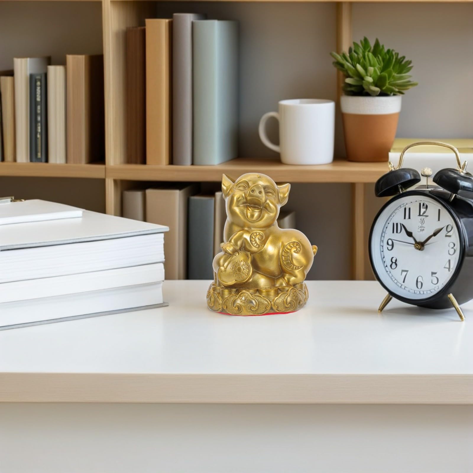 Figur mit Eleganter Künstlerischer Gestaltung Messing Schwein als Symbol für und für Tischdekoration zu Hause