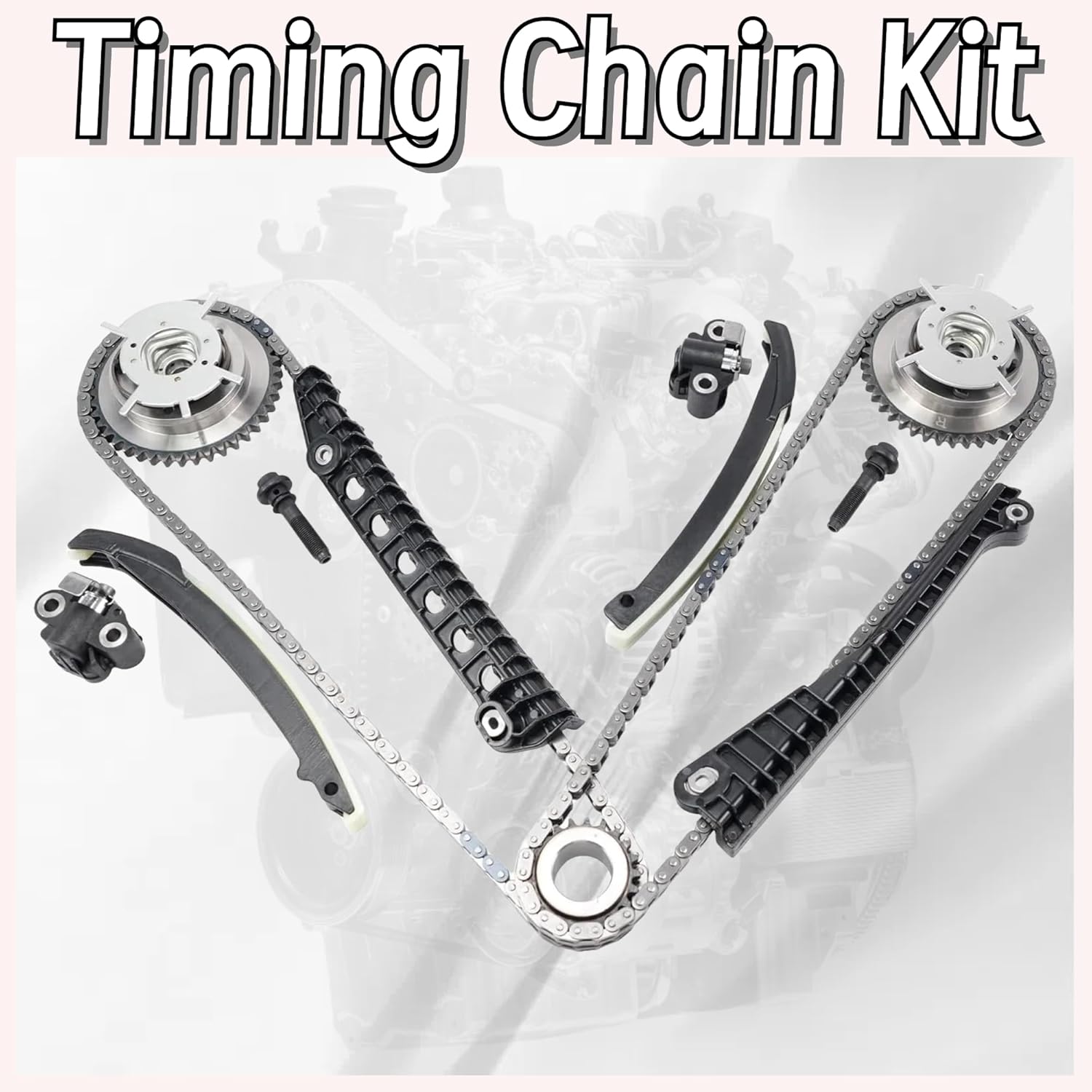 Engine Camshaft Rocker Arms Lifters Kit &Timing Chain CamPhaser Kit Fit for Ford F150 Expedition Explorer Mustang Lincoln Mark LT Navigator Mercury Mountaineer 2005-2008 4.6L 5.4L 3V 5L1Z6250AA