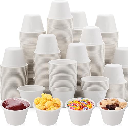 Miniatura 7 de Zubebe Paquete de 800 tazas desechables de soufflé de 4 onzas, tazas de condimento de papel, recipientes pequeños para porciones de alimentos, mini