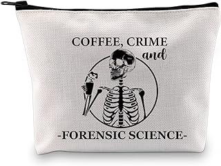 Forensic Scientist Gift Coffee Crime And Forensic Science Makeup Bag Forensic Science Investigator Cosmetic Bag Criminologist Gift Travel Bag (And Forensic Science White Bag)