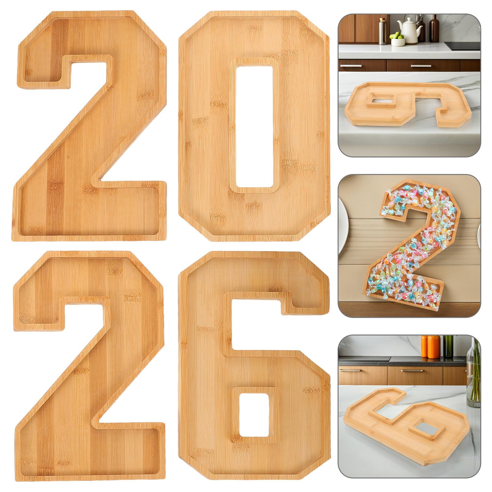Vassoio in Legno Forma Piatto per Frutta Secca e Formaggi Resistente per Eventi Speciali Come Lauree e Capodanno Design Riempibile Creativo per Buffet