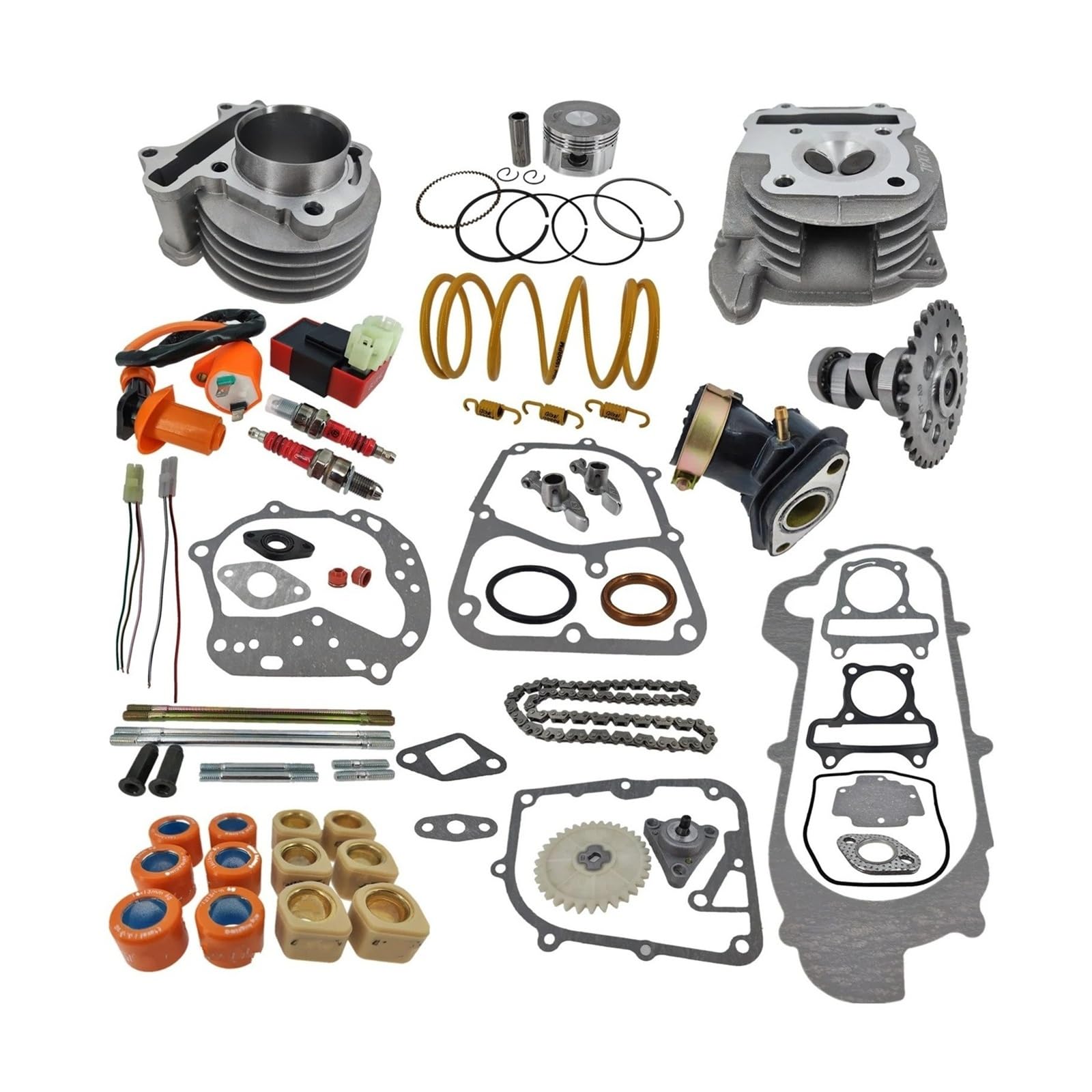 Cylindre Kit De Cylindre Reconstruction Complet 139QMB 139QMA Pour GY6 49cc 50cc Avec Moteur À Base D'assemblage De Tête Scooter Cyclomoteur ATV Piston Tronçonneuse(44mm)
