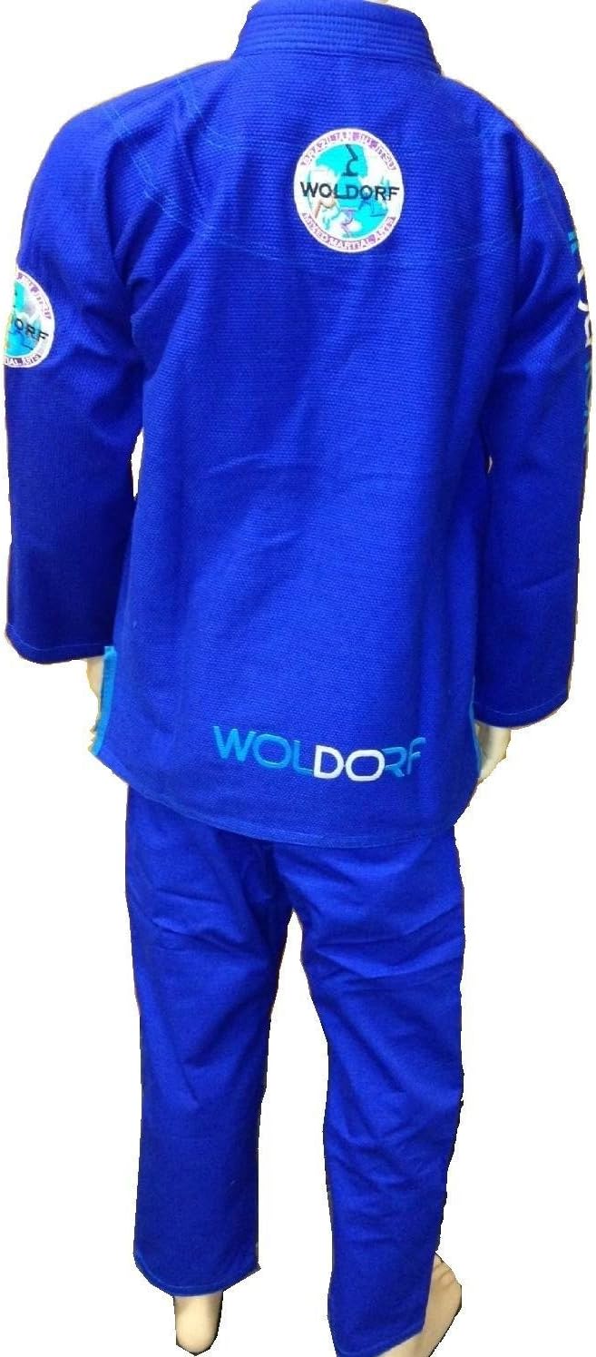 Pearl Weave Jiu Jitsu Kimono Blue No Logo Martial Arts, Fighting Uniform, Training Uniforms, Ultra Light Weight Uniforms Soft Fabric Size 5 A3