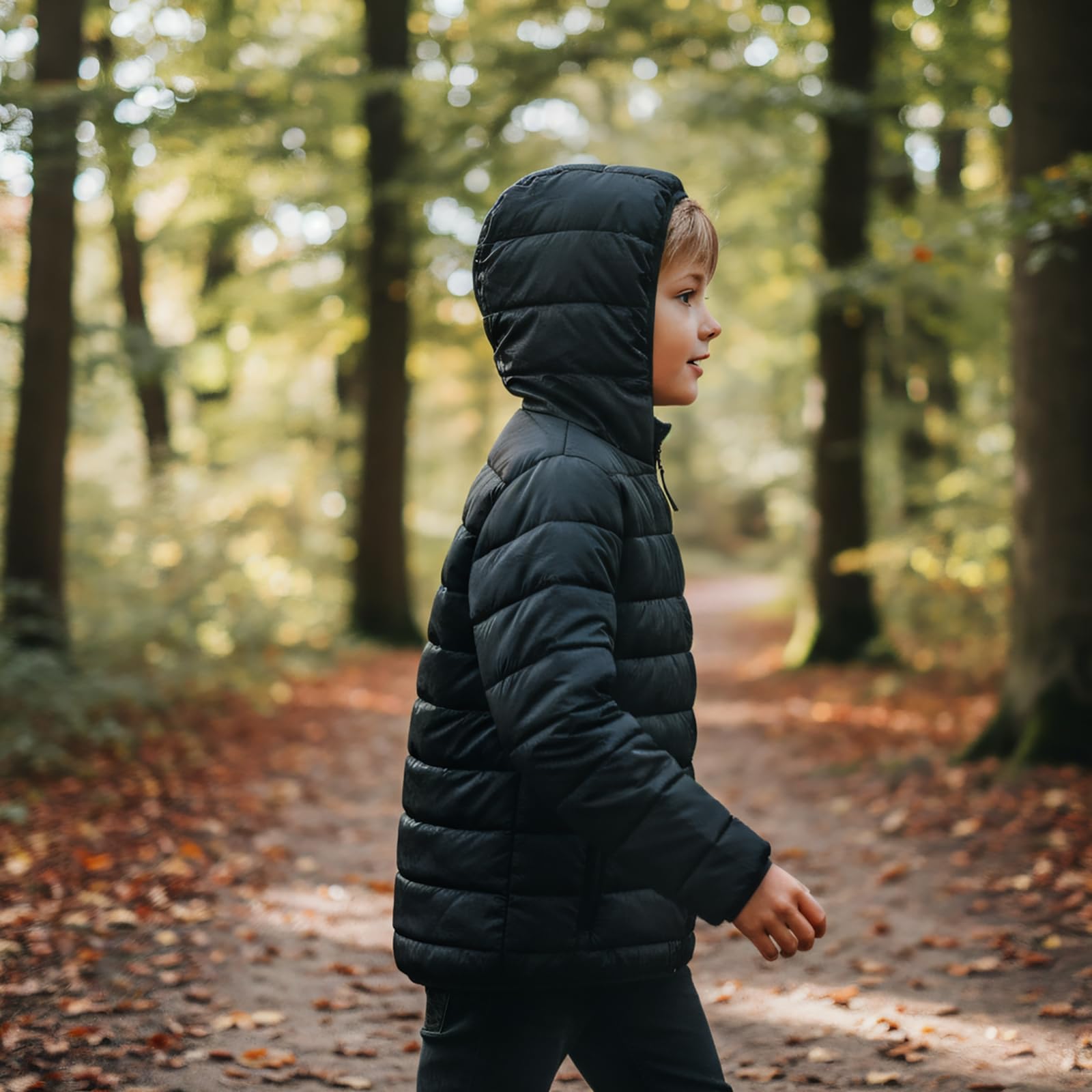 Sunny Sprout Jungenjacke mit Kapuze - Leichte Übergangsjacke für Herbst mit winddichten Ärmeln