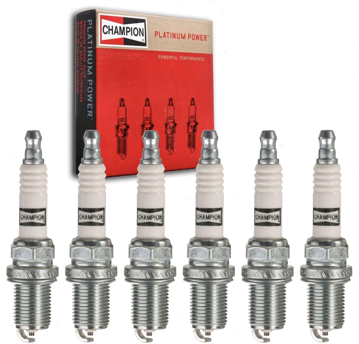 6 pc Champion Platinum Spark Plugs compatible with Nissan Xterra 3.3L V6 2000-2004