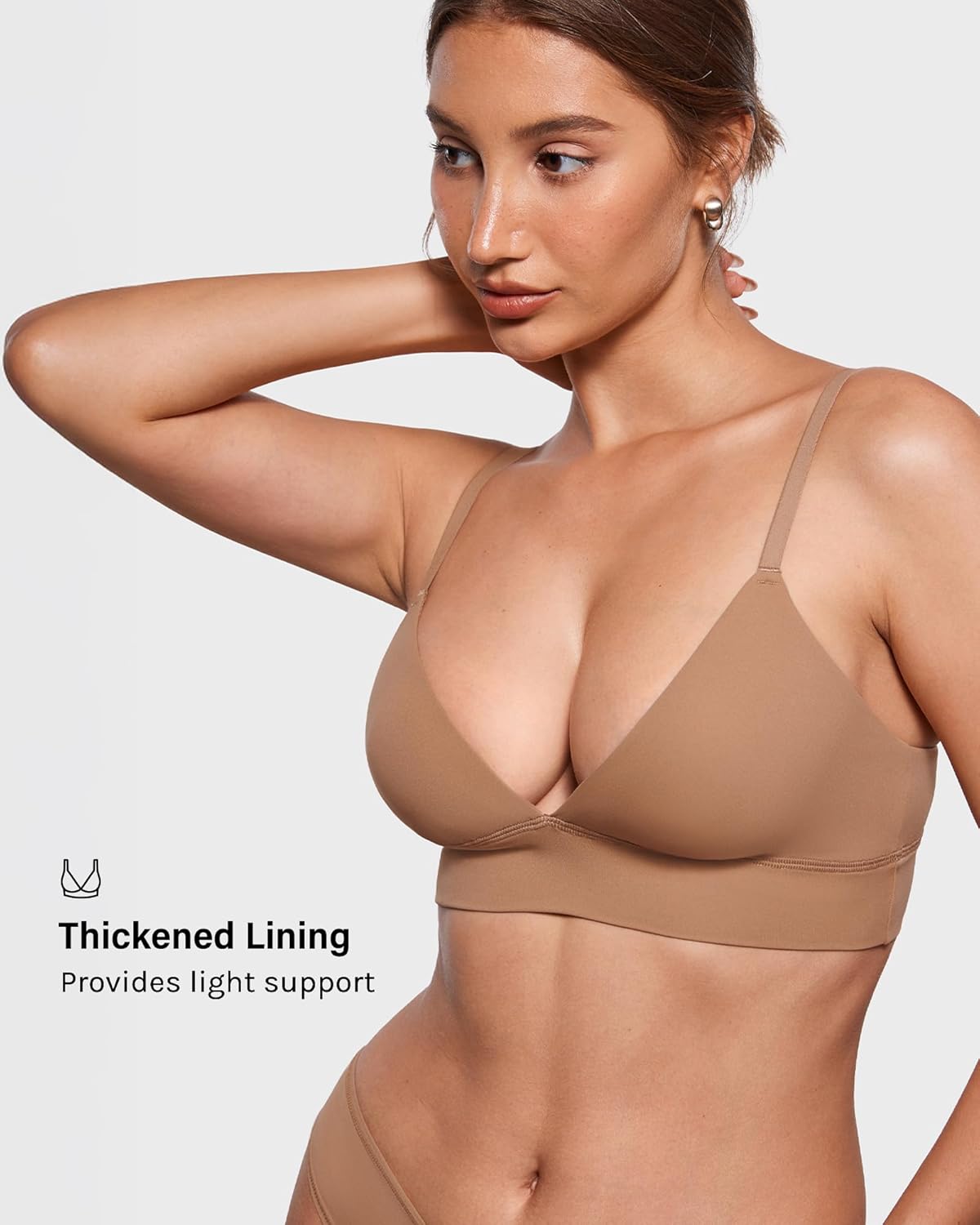 INLYRIC Women's Inbarely Outwear Longline Triangle Bralette Plunge Unlined No Underwire Yoga Sports Bra Crop Tank Top - Image 4