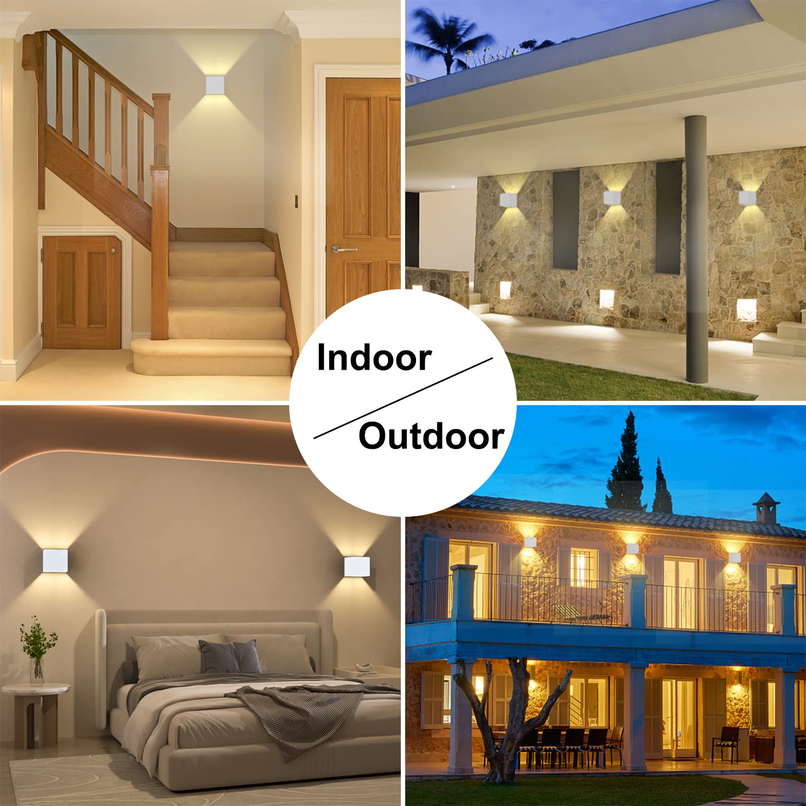 2 Pezzi 7W Applique da Parete Esterno Interni LED Lampada, IP65 Lmpermeabili con Lampadina Sostituibile G9 LED, Bianco Caldo 3000K, Angolo del Fascio Regolabile Applique, Guscio Bianco