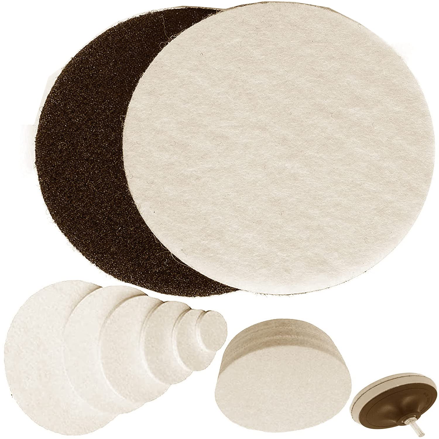 DIY Crafts Felt Pad Only Wool for Drill Thread Sucker Wool Cleaning Polishing Sponge Buffing Universal Nut M10/14 with Felt & Wool Pad (Felt Pad Only) (2 Pcs, 3" inch Felt Pad Only)