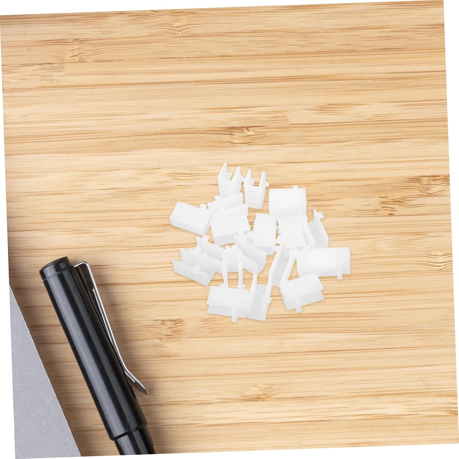 Uonlytech 20pcs Plastic Shelf Clips for Cabinet Storage Adjustable Shelf Support Bracket Pegs Locking Feature for Office and Kitchen Organization