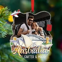 Personalized Photo Sydney Opera House 2D Flat Acrylic Ornament Christmas 2025, Australia Landmarks Travel Souvenir Ornament Gift, Custom Picture/Name Australia Vacation Trip Xmas Keepsake Ornaments