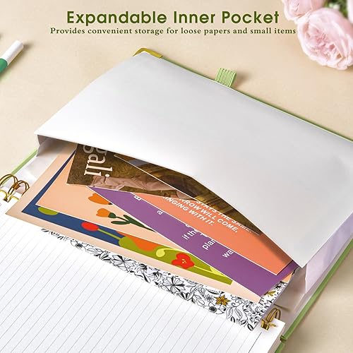 Miniatura 4 de Cuadernos en espiral de tapa dura para el trabajo, cuaderno de 5 materias a rayas universitarias con pestañas divisorias, cuaderno organizador