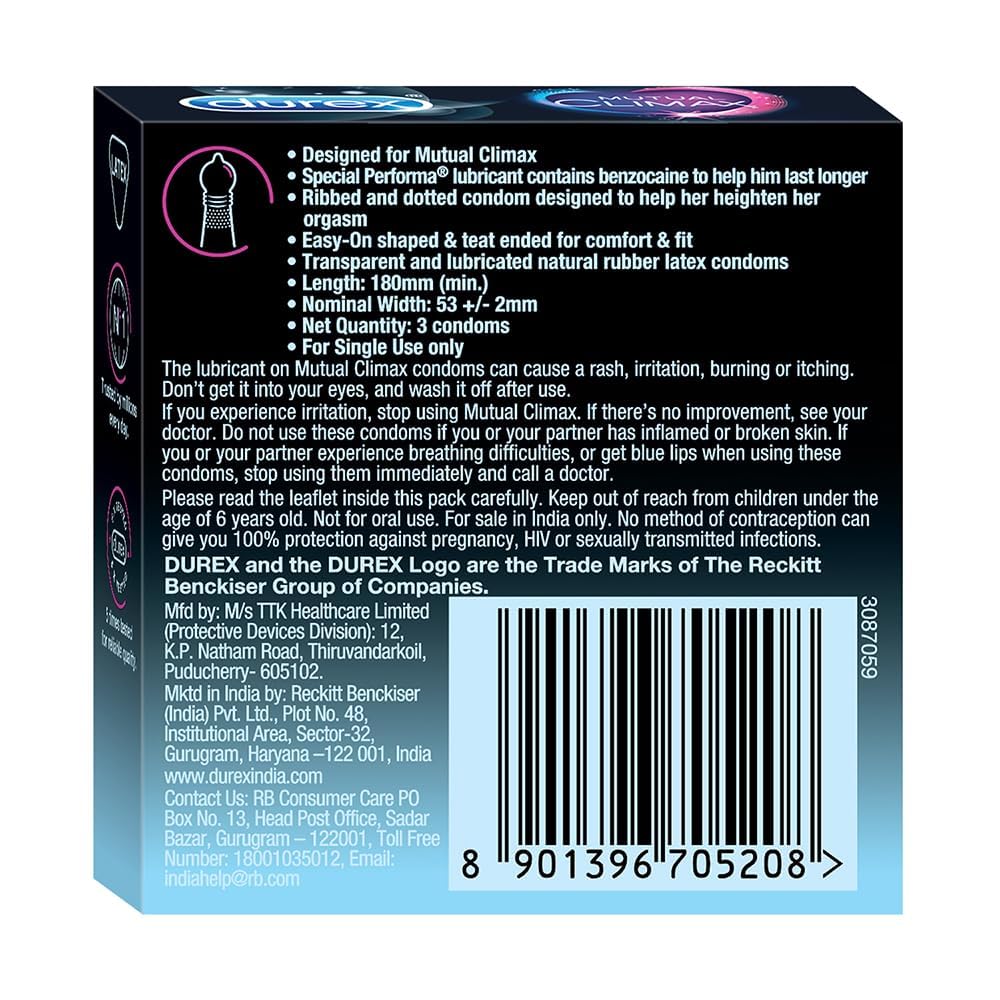 Durex Mutual Climax - Pack of 3 Condoms