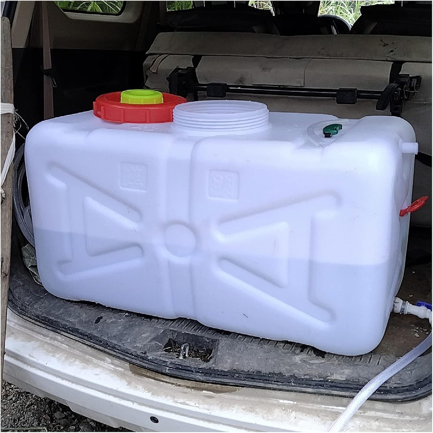 Water Tank with Faucet, Camping Drinking Water Tank, Plastic Water Tank, BPA Free, White(Color:75L)