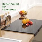 Conseil de coupe acrylique avec contre-lèvre 60% Plus gros & Durable -Sans BPA & Outil de cuisine sécuritaire pour la nourriture, parfait pour protéger les comptoirs & Facile à nettoyer Idéal pour la maison & Utilisation professionnelle