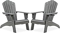 Vista 20 de Psilvam Silla Adirondack de gran tamaño, resistente a la decoloración y sin olor, sillas de madera de polietileno para hoguera con soporte