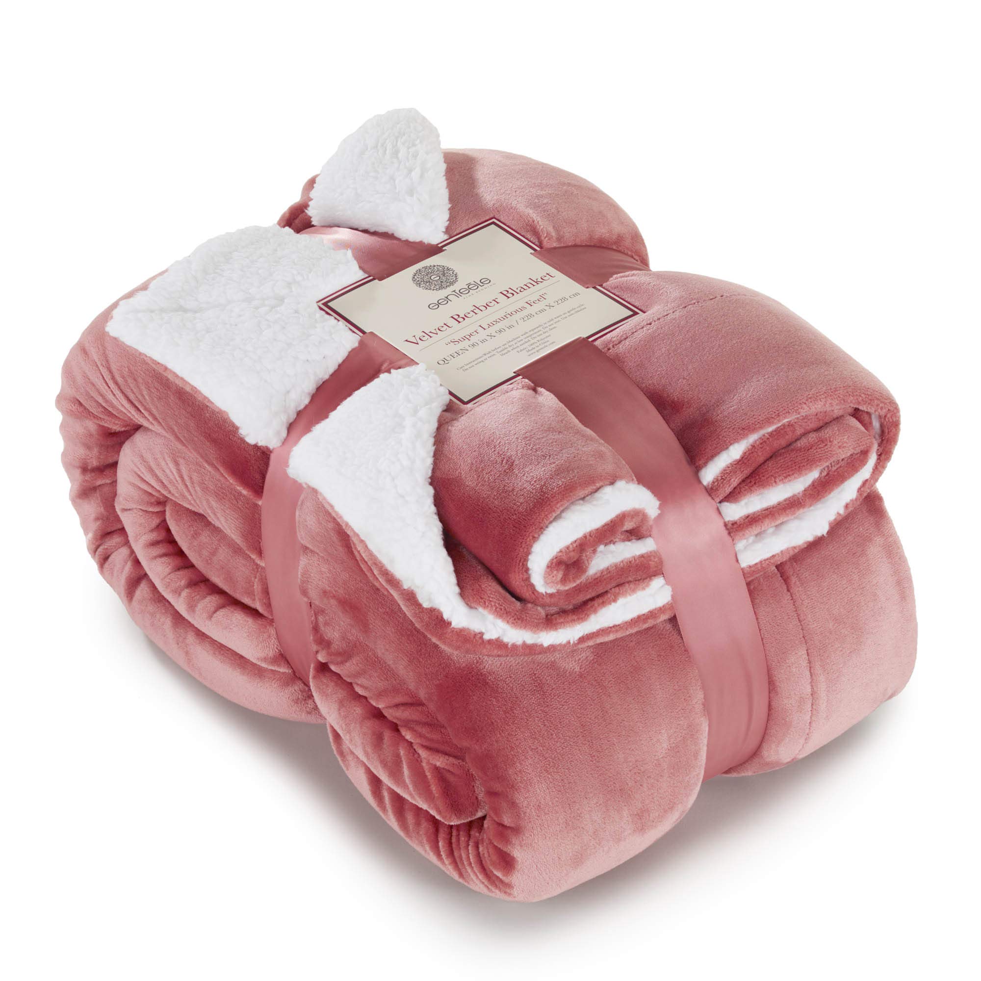 Genteele Sherpa Throw Blanket Super Soft Reversible Ultra Luxurious Plush  Blanket (40 inches x 50 inches, Light Mahogany/White)