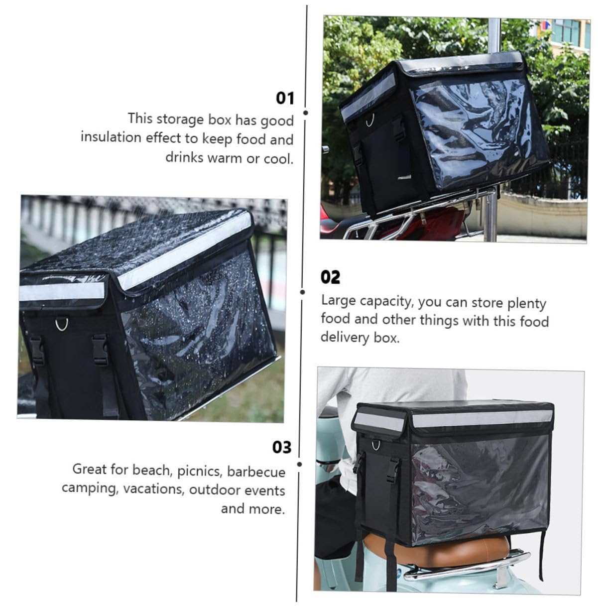 PRETYZOOM Borsa Termica per Alimenti capacità 32l Oxford e Alluminio per Barbecue e Camping Outdoor