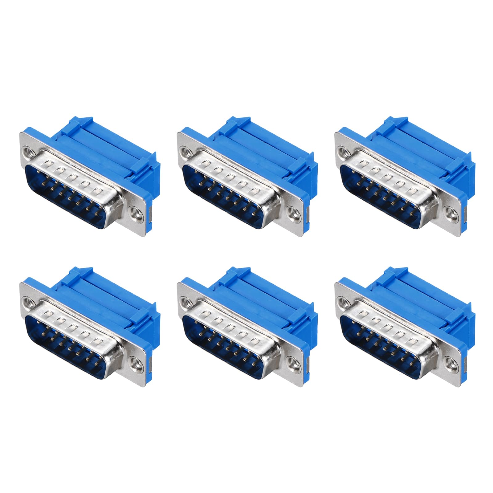 MECCANIXITY D-sub Connector DB15 IDC Crimp Connector Male Female Socket 15-pin 2-Row Male Female Serial Port Terminal Breakout for Mechanical Equipment CNC Computers Pack of 6