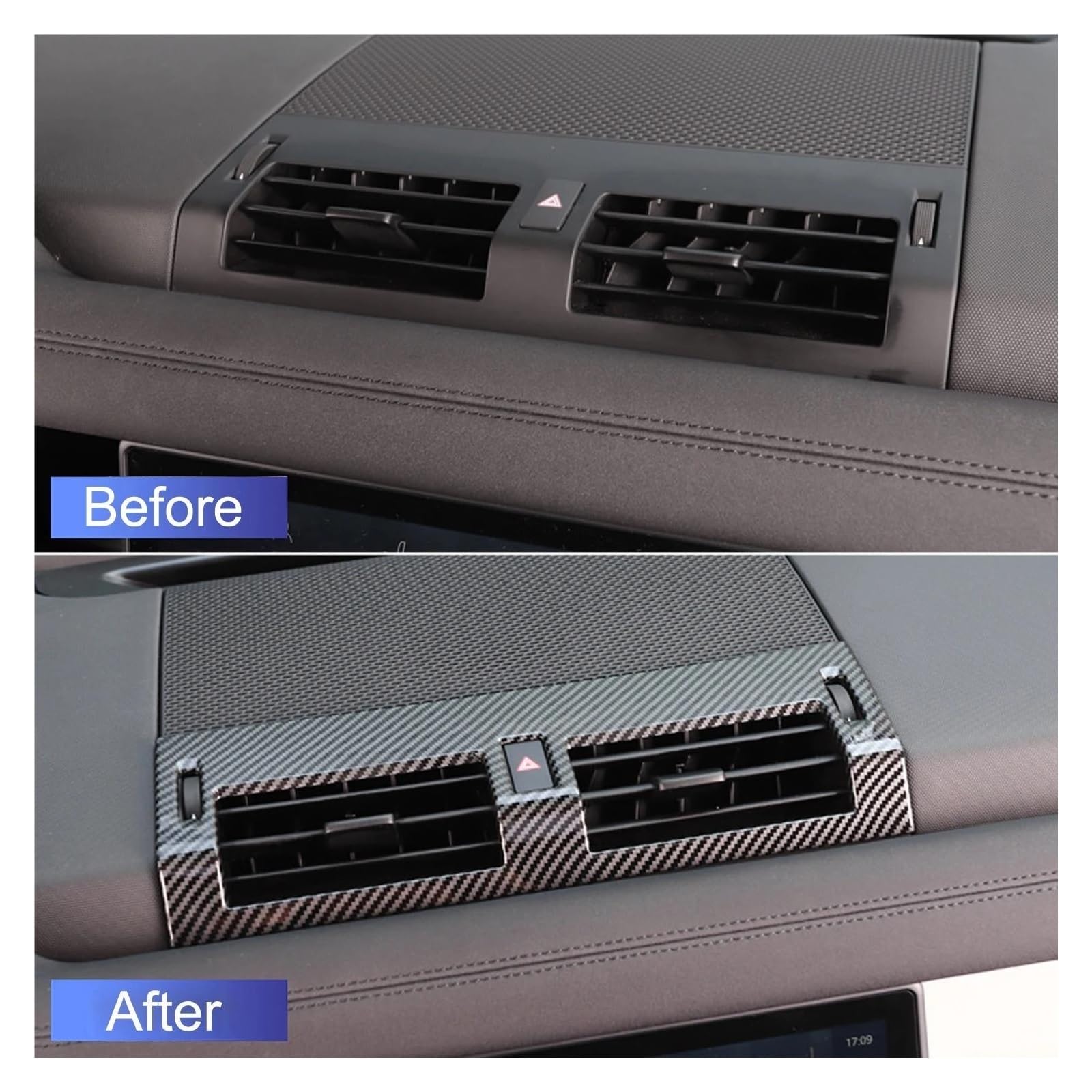 Molduras Interiores Para Land Para Rover Para Defender 110 2020 2021 2022 2023 Embellecedor Cubierta Aire Acondicionado Lateral Accesorios Volante Izquierda Consola Trasera Cubierta(Carbon Fiber look)