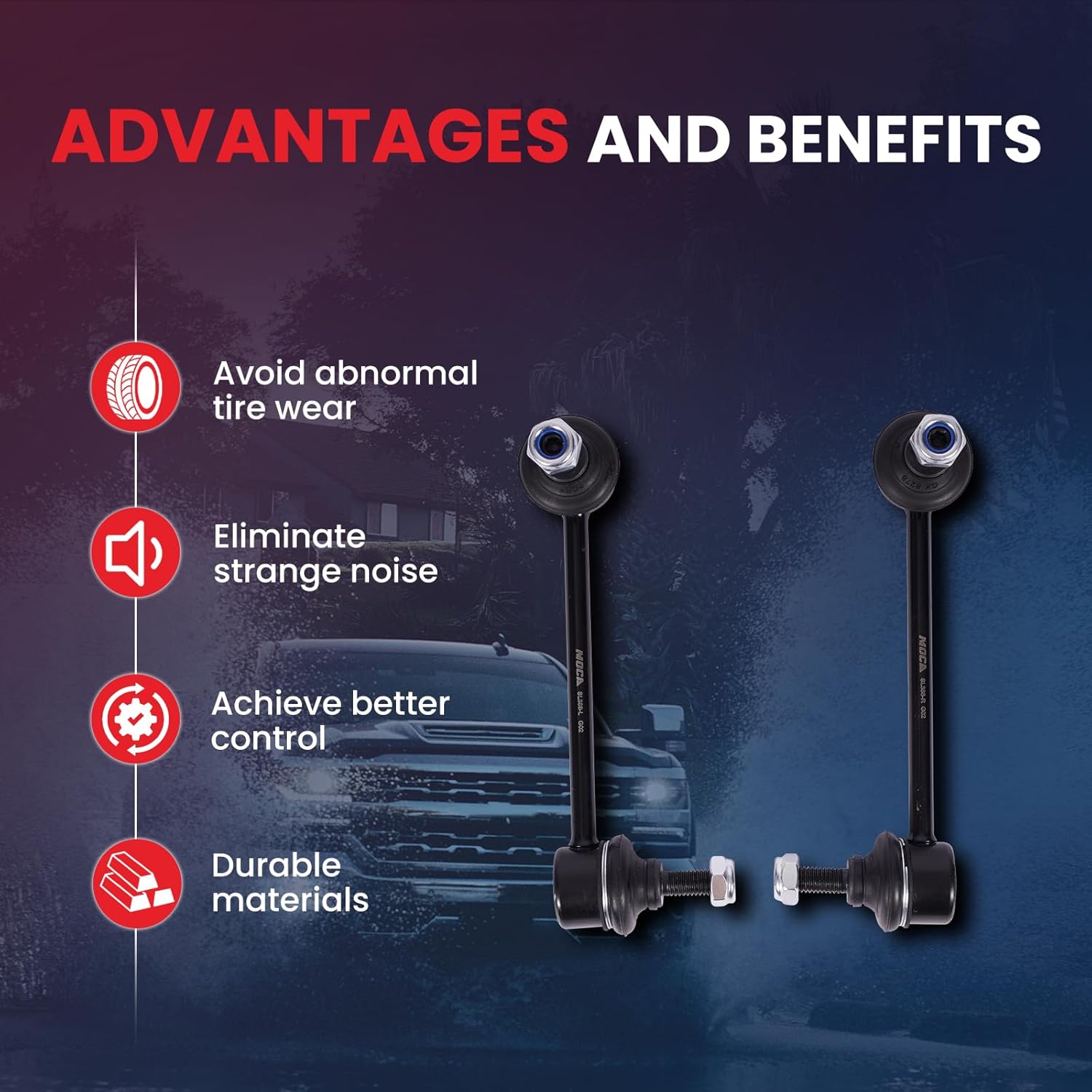 WINBEST 2X Front Sway Bar End Link K80250, K80251 Compatible with 2006-2009 for Ford Fusion, 2003-2013 for Mazda 6, 2007-2008 for Lincoln MKZ, 2006-2009 for Mercury Milan