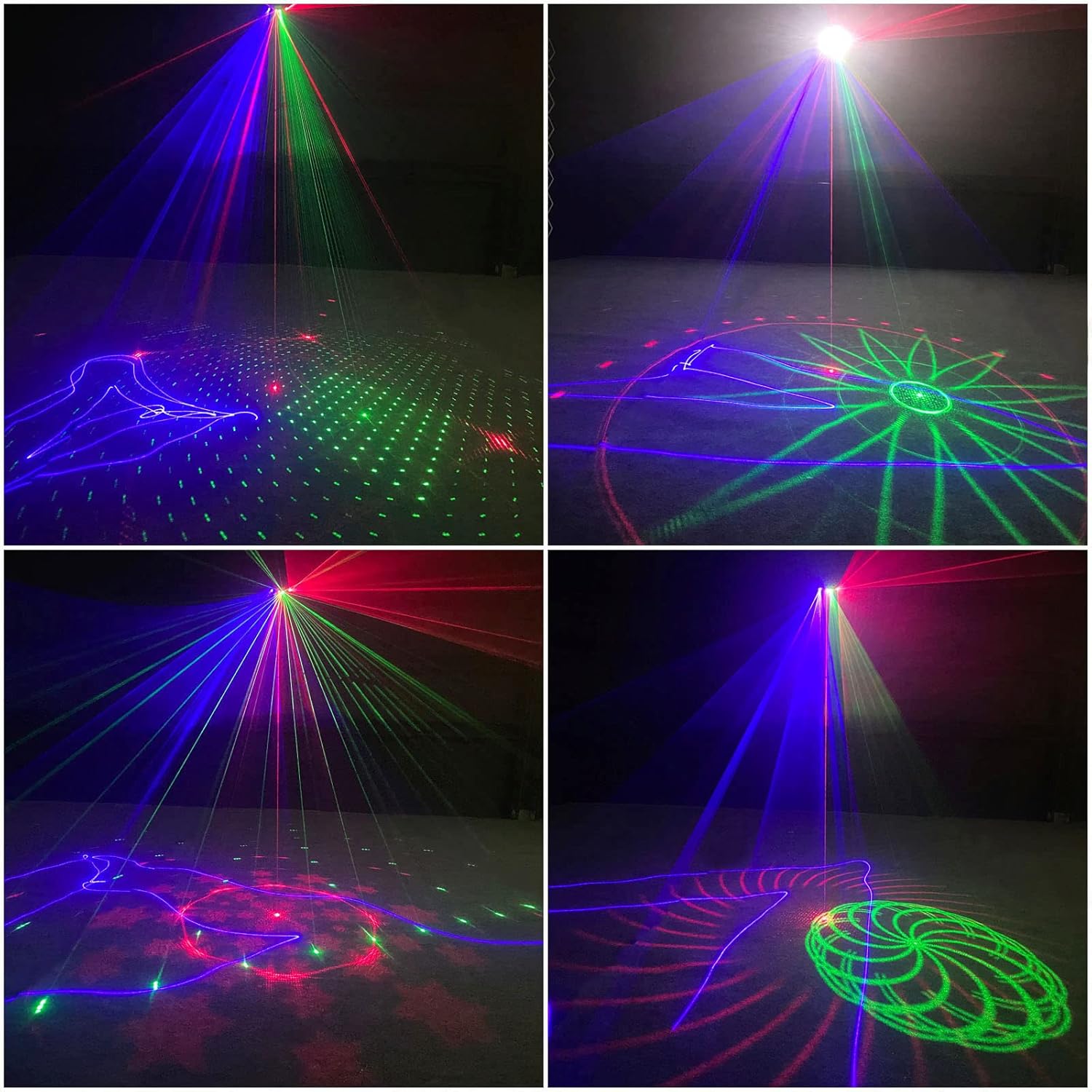 DJ Lights,SAHAUHY Four Beam Effect Stage Light RGB Sound Activated Pattern Party Strobe Lights for Birthday Friend Party Disco Dancing Bar Club : Musical Instruments