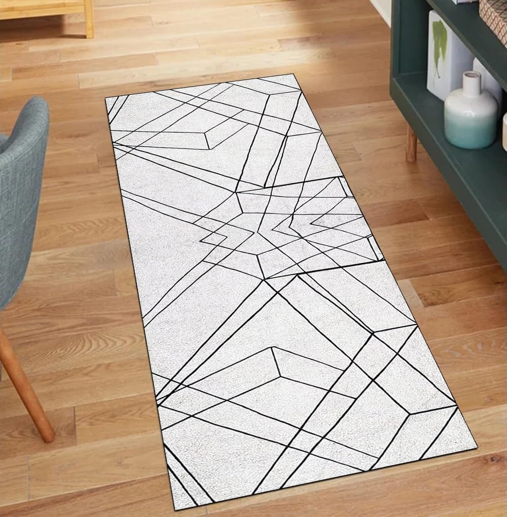 Alfombra de pasillo abstracta para solucionar suelos fríos y resbaladizos