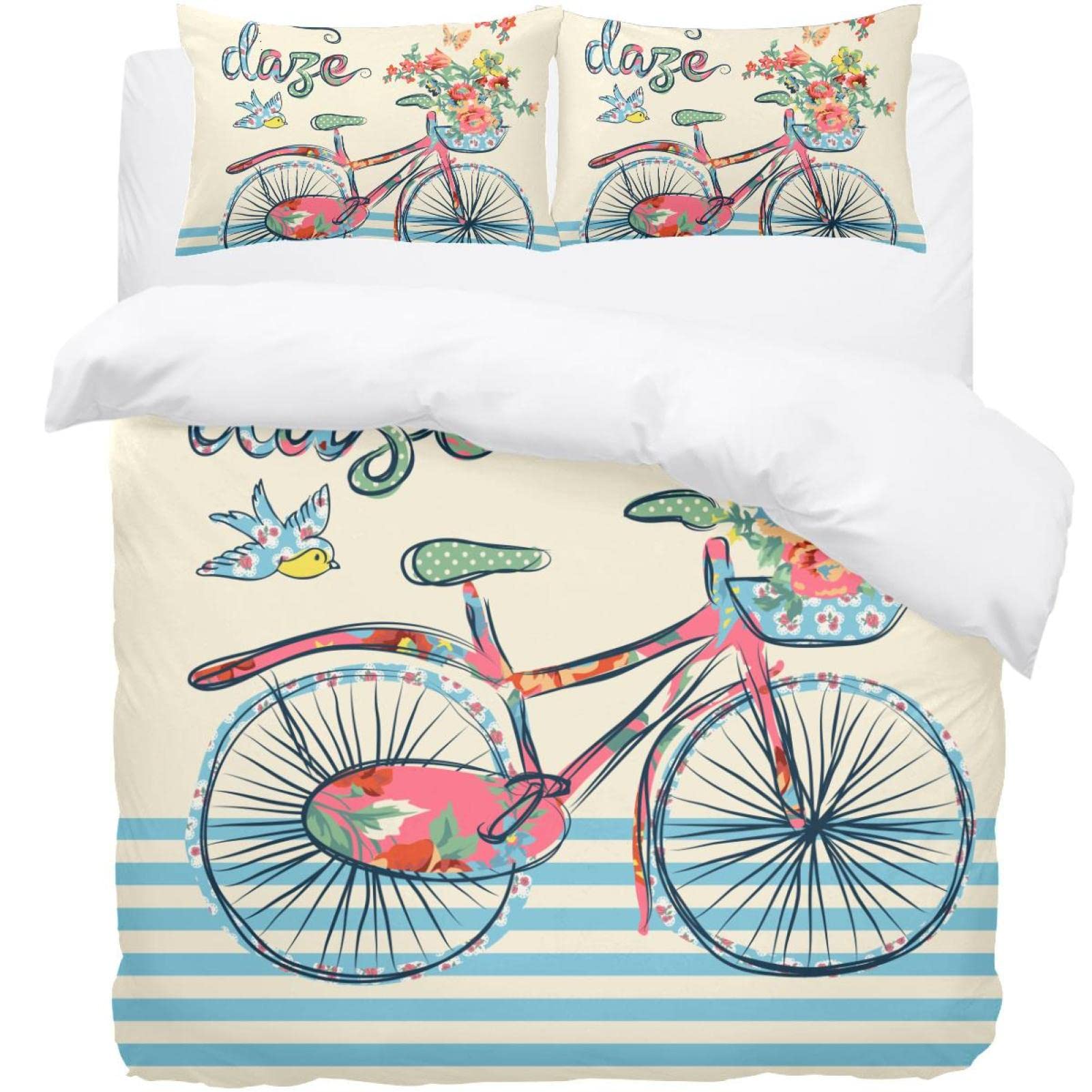 Housse de couette retro bicycle au toucher supersoft unique