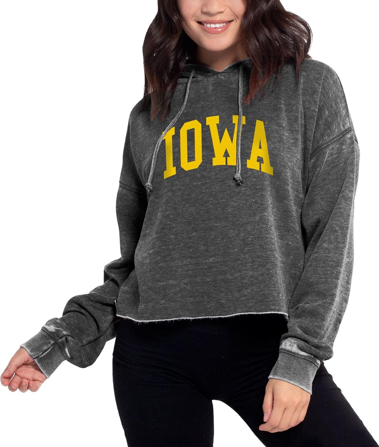 chicka-d Women's Burnout Cropped Hoodie