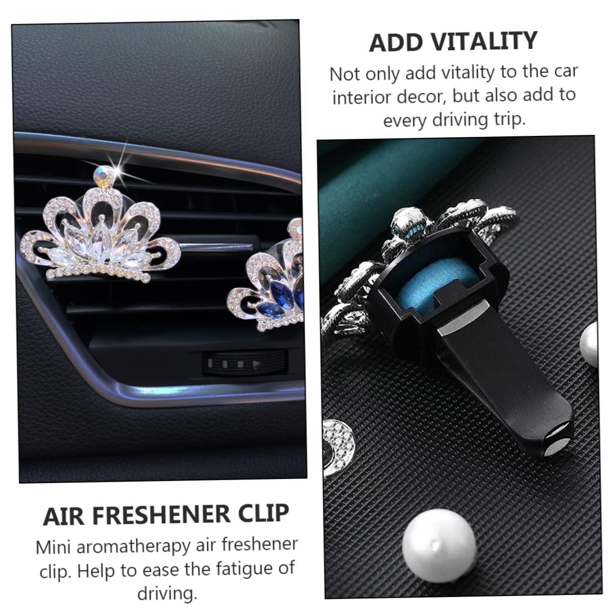 Gatuida 12stücke Rhinestone Krone Auto-duftclip Stilvolles -diffuser Für Auto-innenraum Installieren Elegantes Design Für Reisen Büro Zuhause