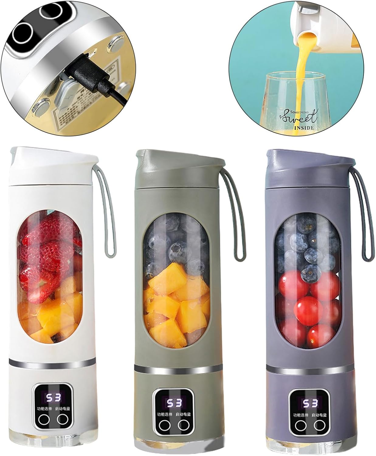 USB Rechargeable Portable Mixer Electric Juicer Cup Juicer Citrus Lemon Vegetable Fruit Squeezer Cooking Machine