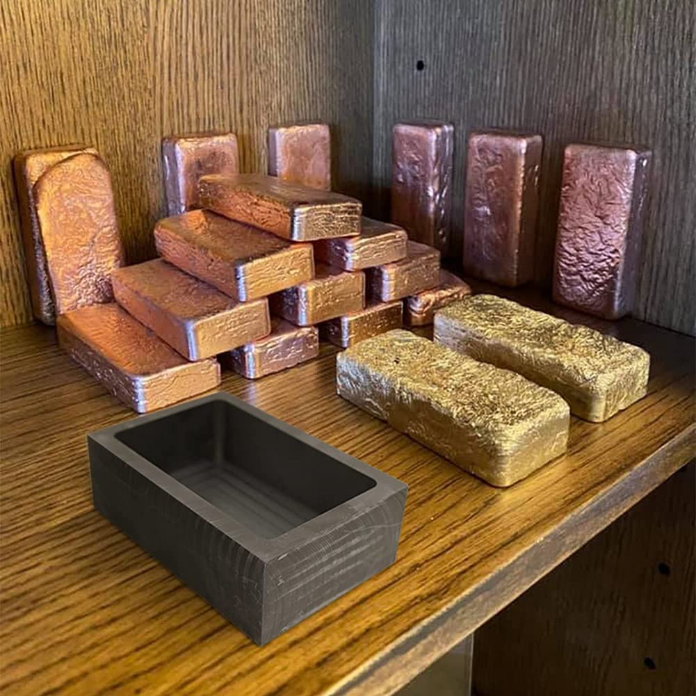 ZAYRAY 2 Uds. (4-2Kg) Moldes de Lingotes de Grafito para Fundir FundicióN Refinar Metal Cobre Plata Aluminio LatóN