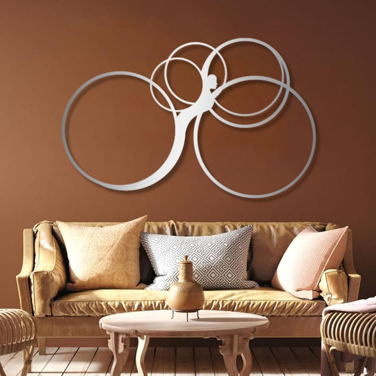 Amazon.com: Minimalist Drawing Woman Decor, Geometric Metal Wall Art ...
